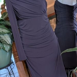 Suzi Chin for Maggy Boutique One-Shoulder Dress in Rich Plum